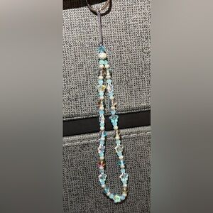 Handmade Blue Beaded Phone Leash